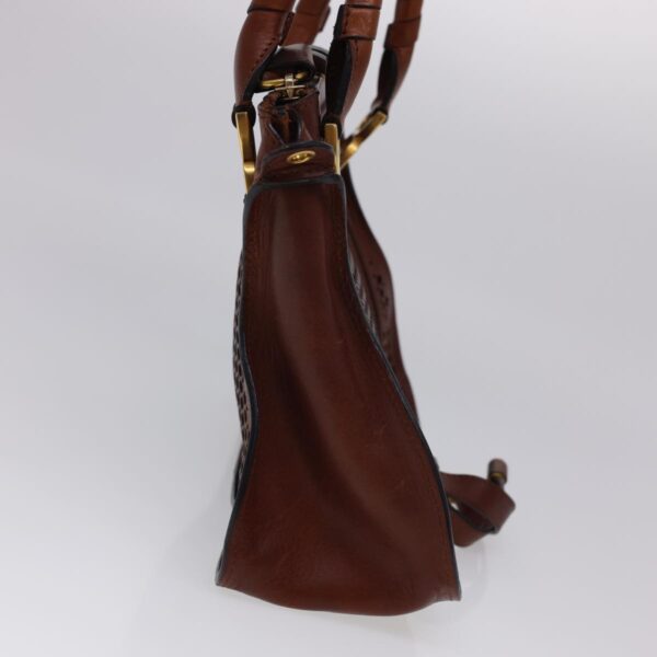 Chloe Punching Mercy Hand Bag Leather 2way Brown am4269