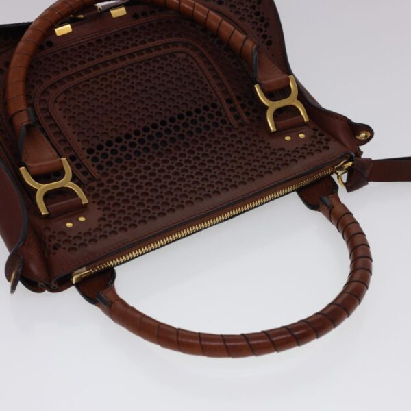 Chloe Punching Mercy Hand Bag Leather 2way Brown am4269
