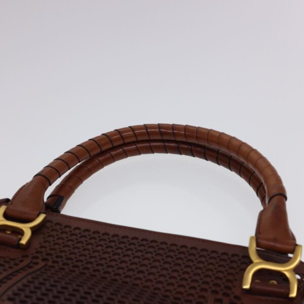 Chloe Punching Mercy Hand Bag Leather 2way Brown am4269