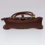 Chloe Punching Mercy Hand Bag Leather 2way Brown am4269