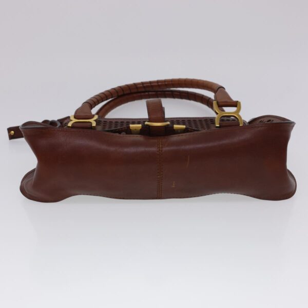 Chloe Punching Mercy Hand Bag Leather 2way Brown am4269
