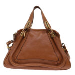 Chloe Paraty Shoulder Bag Leather 2way Brown am4763