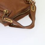 Chloe Paraty Shoulder Bag Leather 2way Brown am4763