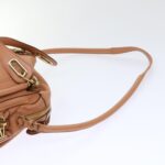 Chloe Paraty Hand Bag Leather 2way Brown 02-11-50 am4850