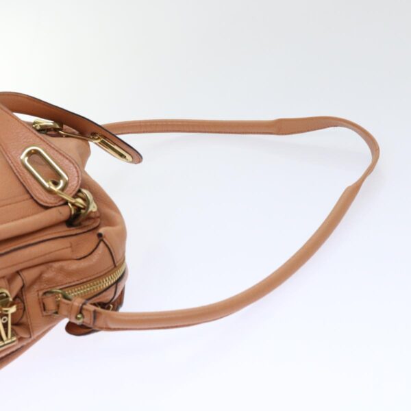 Chloe Paraty Hand Bag Leather 2way Brown 02-11-50 am4850
