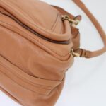Chloe Paraty Hand Bag Leather 2way Brown 02-11-50 am4850