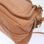 Chloe Paraty Hand Bag Leather 2way Brown 02-11-50 am4850
