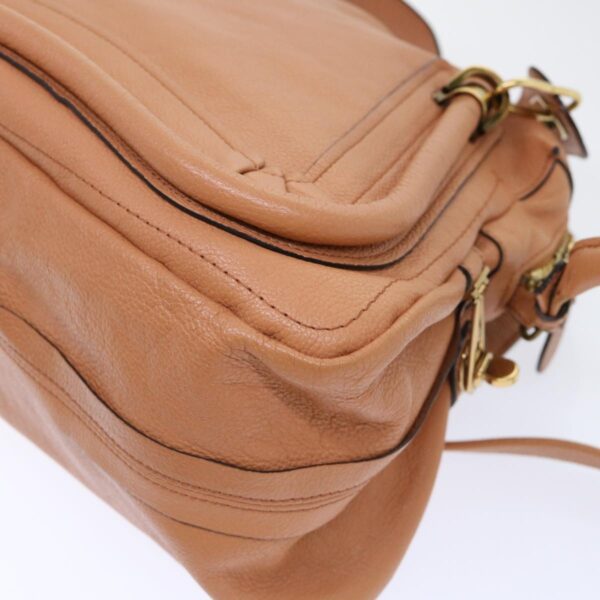 Chloe Paraty Hand Bag Leather 2way Brown 02-11-50 am4850