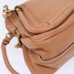 Chloe Paraty Hand Bag Leather 2way Brown 02-11-50 am4850