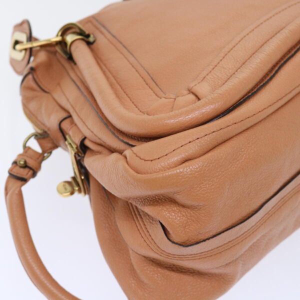 Chloe Paraty Hand Bag Leather 2way Brown 02-11-50 am4850