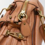 Chloe Paraty Hand Bag Leather 2way Brown 02-11-50 am4850