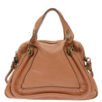 Chloe Paraty Hand Bag Leather 2way Brown 02-11-50 am4850