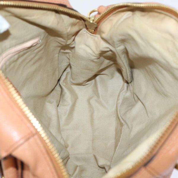 Chloe Paraty Hand Bag Leather 2way Brown 02-11-50 am4850