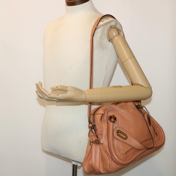 Chloe Paraty Hand Bag Leather 2way Brown 02-11-50 am4850