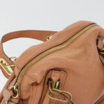 Chloe Paraty Hand Bag Leather 2way Brown 02-11-50 am4850