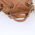 Chloe Paraty Hand Bag Leather 2way Brown 02-11-50 am4850