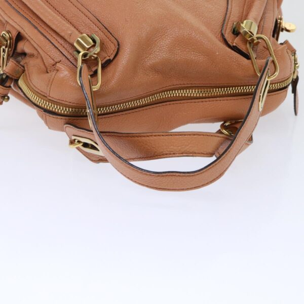Chloe Paraty Hand Bag Leather 2way Brown 02-11-50 am4850
