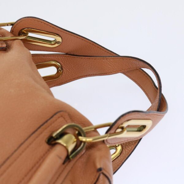Chloe Paraty Hand Bag Leather 2way Brown 02-11-50 am4850