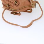 Chloe Paraty Hand Bag Leather 2way Brown 02-11-50 am4850