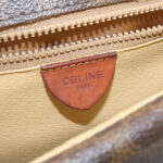 CELINE Macadam Canvas Hand Bag Brown  ar5139