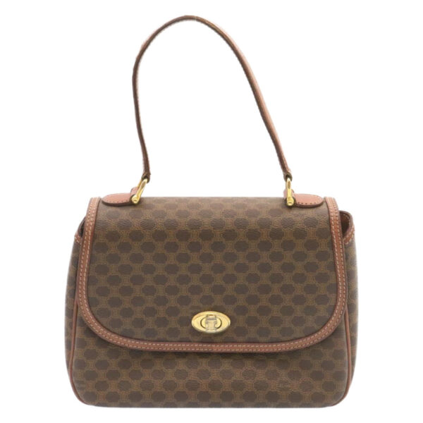 CELINE Macadam Canvas Hand Bag Brown  ar5139