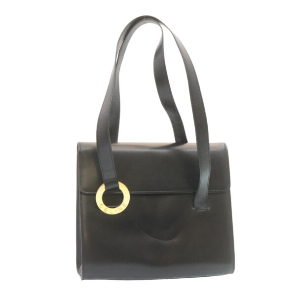 CELINE Shoulder Bag Leather Black  ar5783