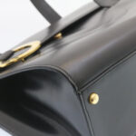 CELINE Shoulder Bag Leather Black  ar5783