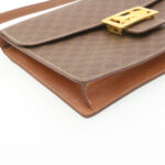 CELINE Horse Carriage Macadam Canvas Shoulder Bag Brown  ar6197