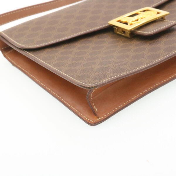 CELINE Horse Carriage Macadam Canvas Shoulder Bag Brown  ar6197