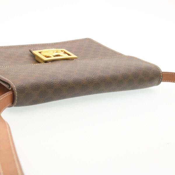 CELINE Horse Carriage Macadam Canvas Shoulder Bag Brown  ar6197