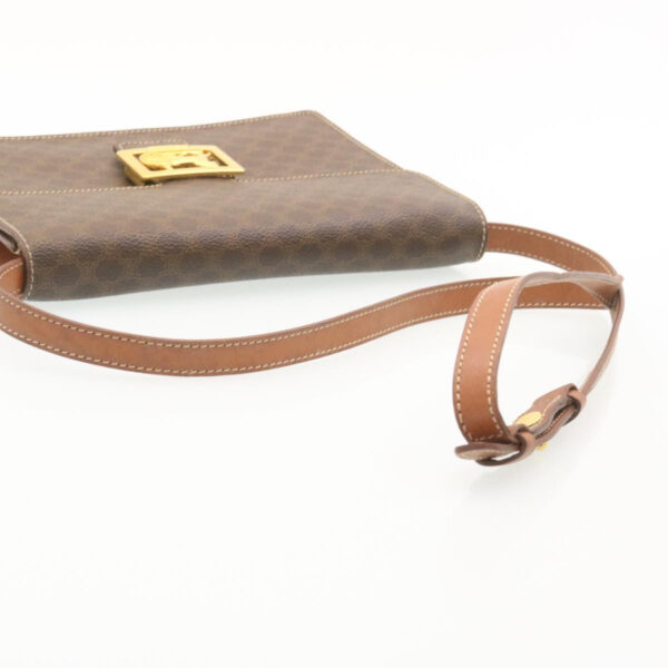 CELINE Horse Carriage Macadam Canvas Shoulder Bag Brown  ar6197