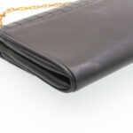 CELINE Chain Shoulder Bag Leather Black  ar6324