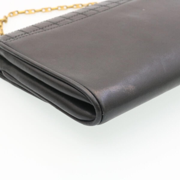 CELINE Chain Shoulder Bag Leather Black  ar6324