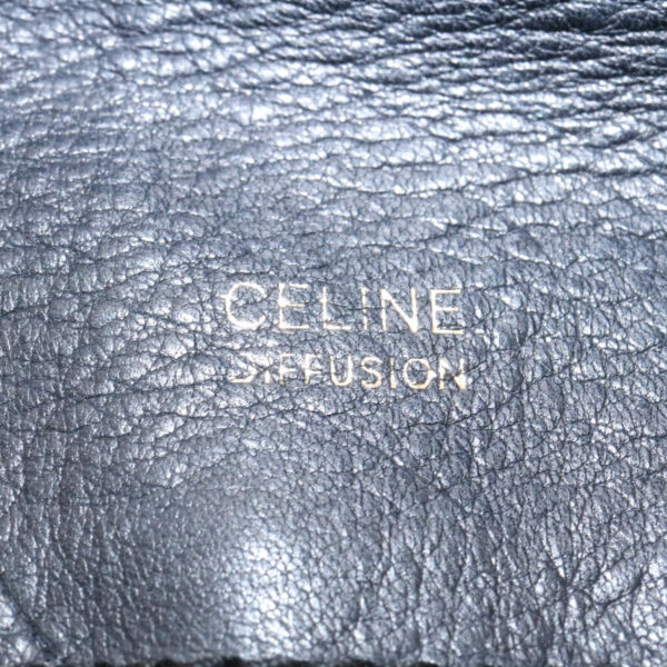 CELINE Chain Shoulder Bag Leather Black  ar6324