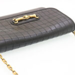 CELINE Chain Shoulder Bag Leather Black  ar6324