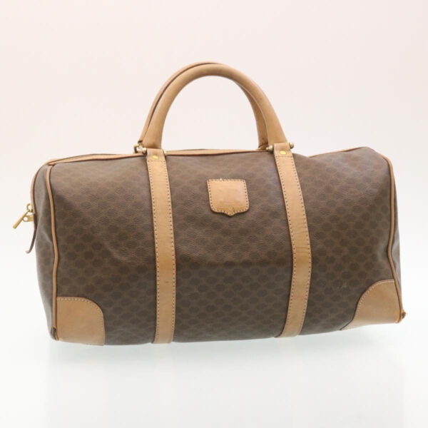 CELINE Macadam Canvas Hand Bag Boston Bag 2Set Brown Beige  ar6340