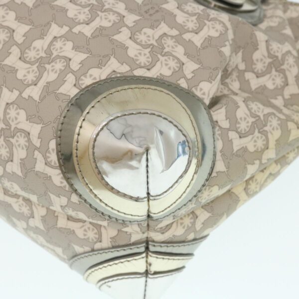 CELINE Horse Carriage Hand Bag PVC Leather Gray  ar6608