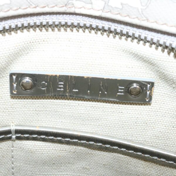 CELINE Horse Carriage Hand Bag PVC Leather Gray  ar6608