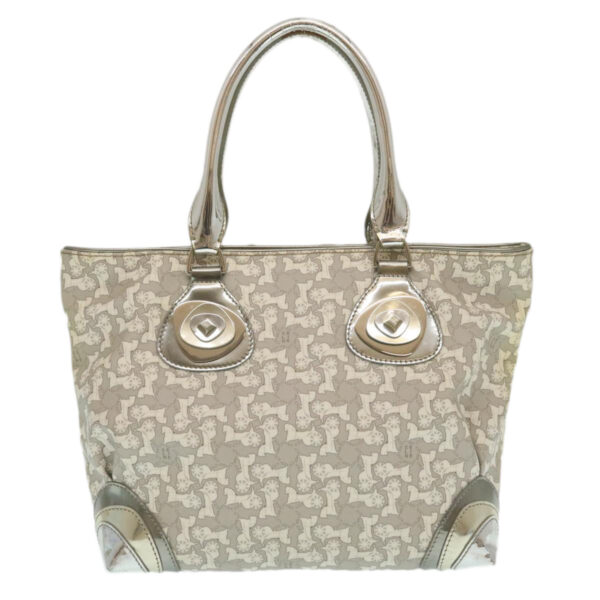 CELINE Horse Carriage Hand Bag PVC Leather Gray  ar6608