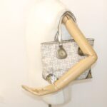 CELINE Horse Carriage Hand Bag PVC Leather Gray  ar6608