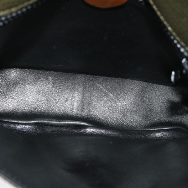 CELINE Shoulder Bag Leather Gray Brown  ar6880