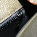CELINE Shoulder Bag Leather Gray Brown  ar6880