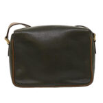 CELINE Shoulder Bag Leather Gray Brown  ar6880