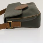 CELINE Shoulder Bag Leather Gray Brown  ar6880