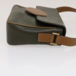CELINE Shoulder Bag Leather Gray Brown  ar6880