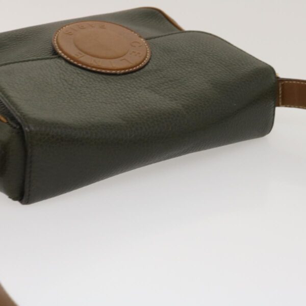 CELINE Shoulder Bag Leather Gray Brown  ar6880