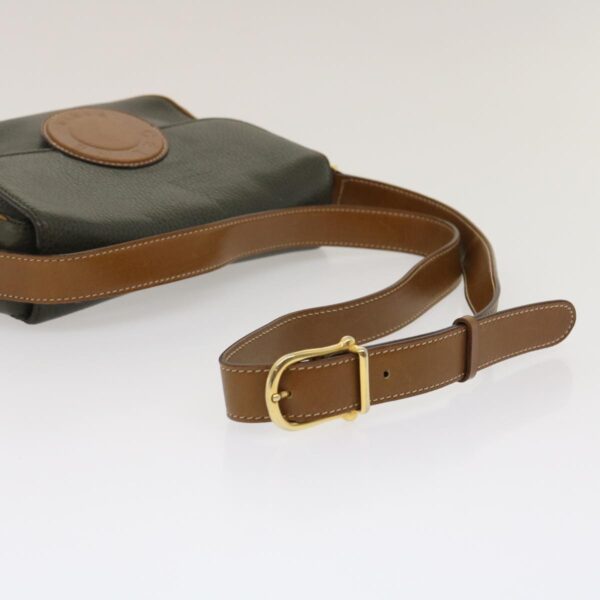 CELINE Shoulder Bag Leather Gray Brown  ar6880