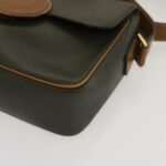 CELINE Shoulder Bag Leather Gray Brown  ar6880