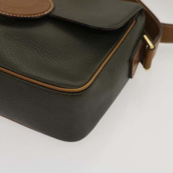 CELINE Shoulder Bag Leather Gray Brown  ar6880