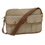 CELINE Macadam Canvas Shoulder Bag Beige Brown  ar7069